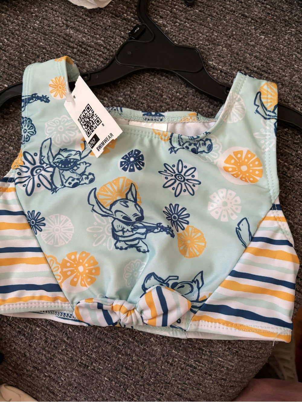Girls Mint Blue Floral & Stripe Swim Top
Disney size 5/6.  NWT